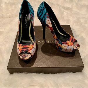 Aldo Floral Peep-toe Pumps- Sz 7